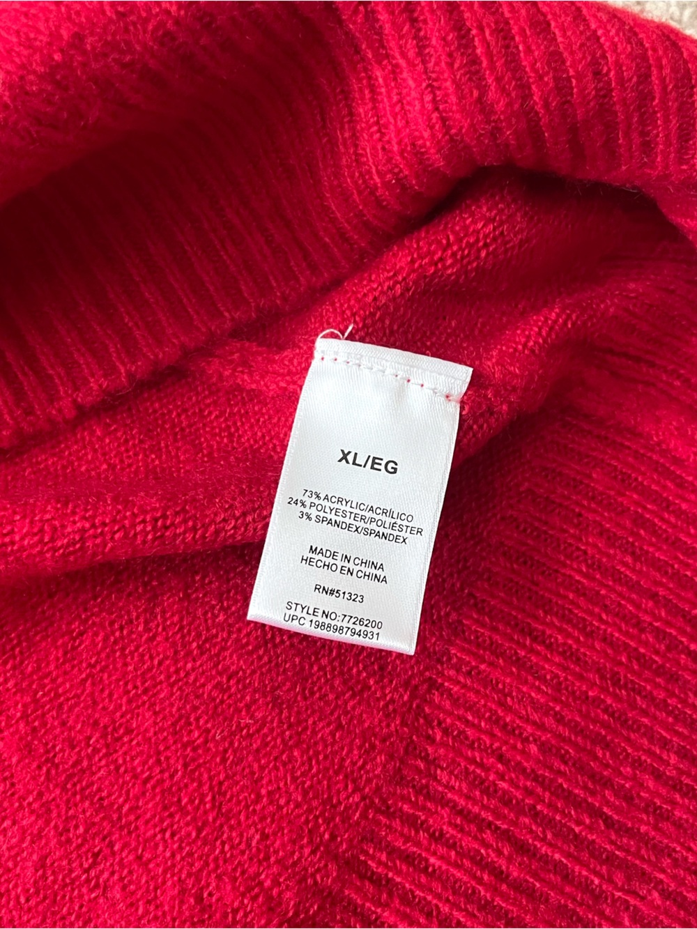 Vince Camuto Red Knit Sweater with Pearl Heart-shaped Embellishments | Size XL - Picture 7 of 8